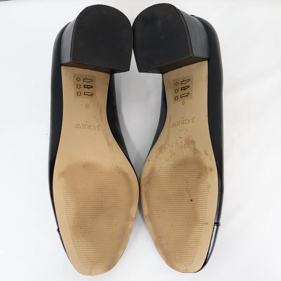 J. Crew Cap-Toe Ballet Block Heel Black Size 9 - Picture 8 of 11